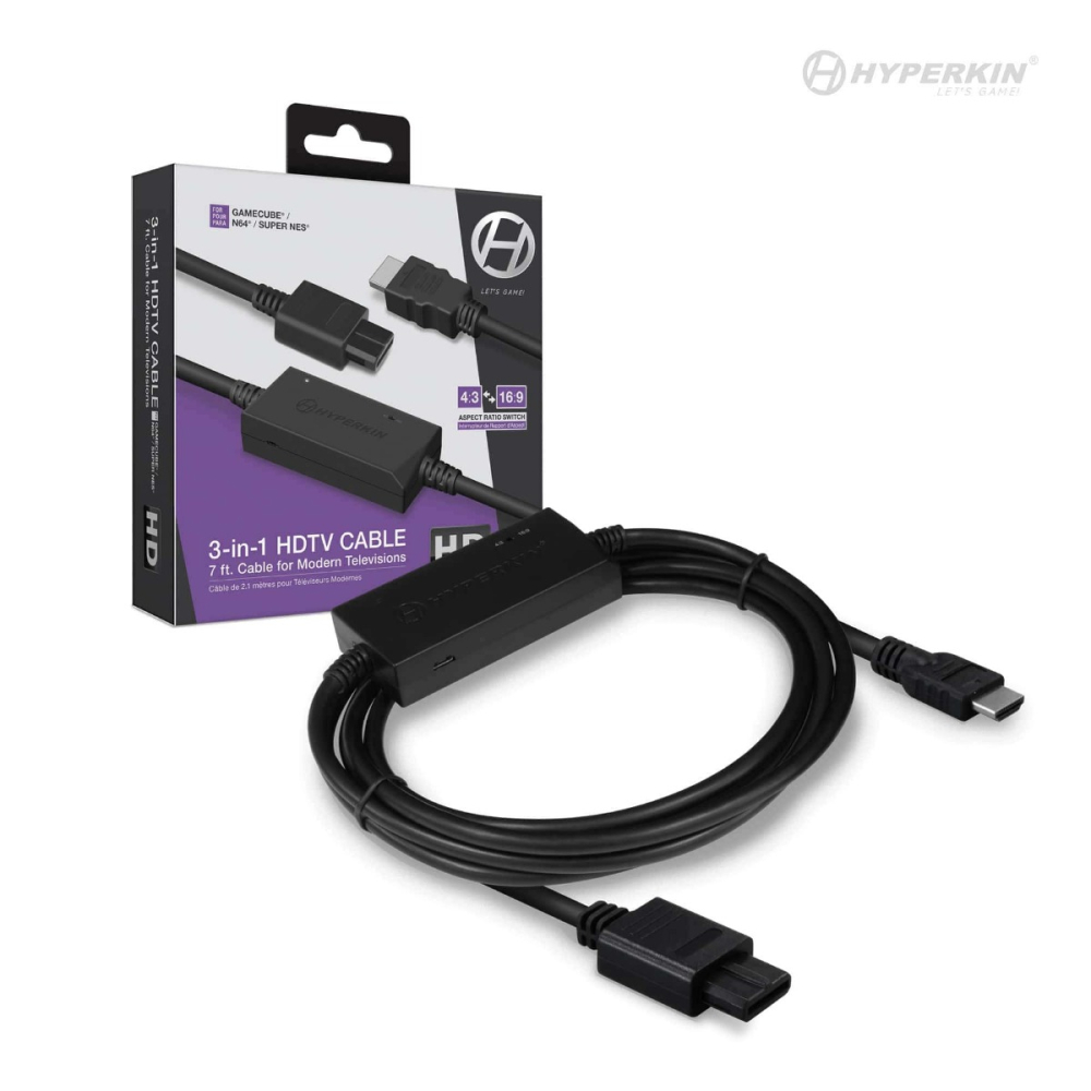 3-in-1 HDTV Cable for GameCube/ N64/ SNES - Hyperkin (Y4)